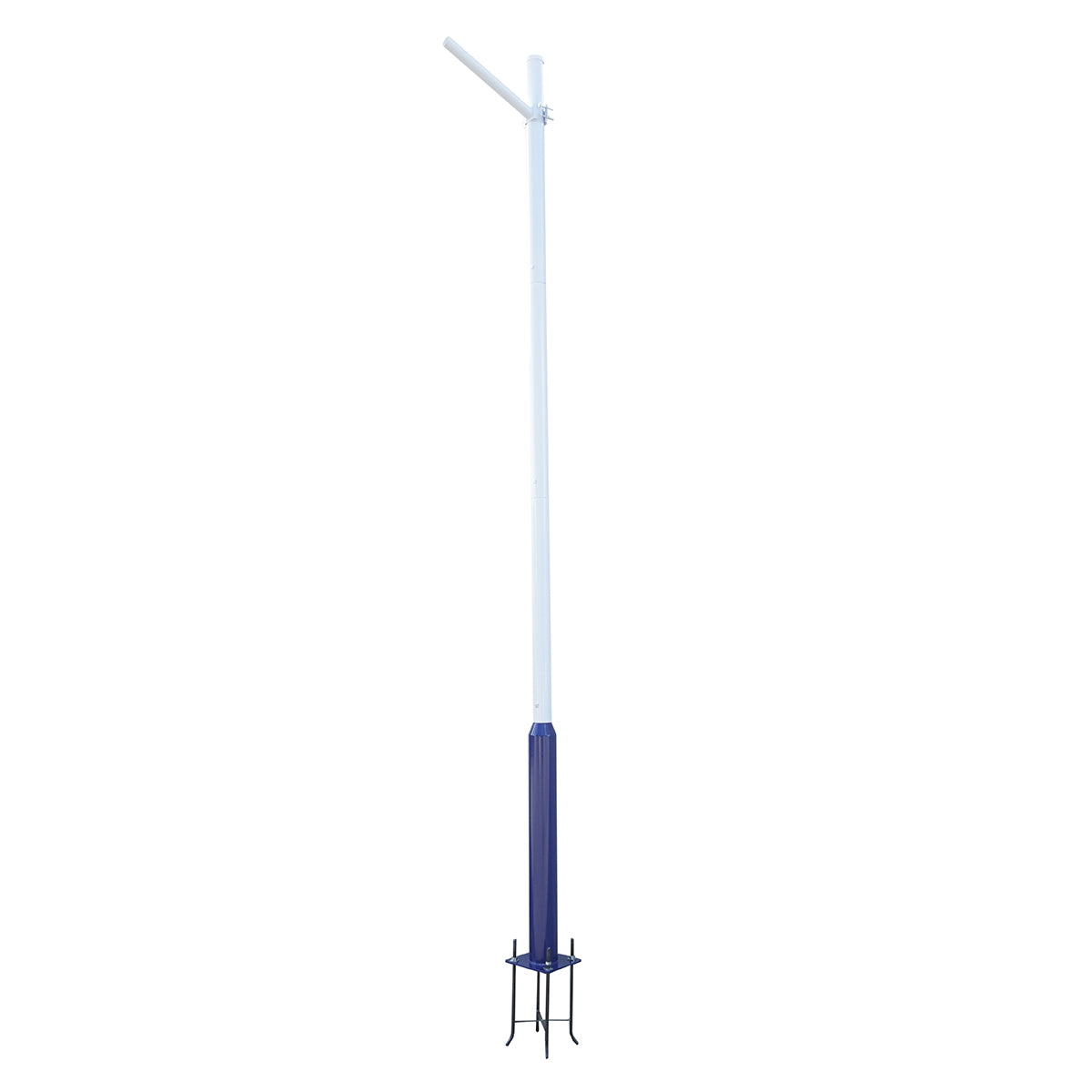 4m steel light pole with horizontal arm and concrete mounting flange Breckner Germany